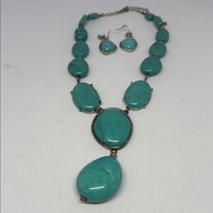 Elegant Turquoise Necklace and Earring Set